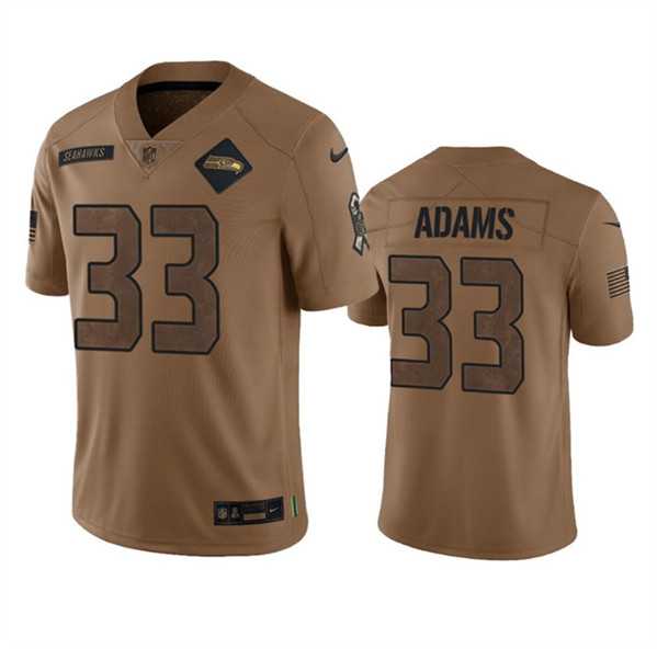 Men%27s Seattle Seahawks #33 Jamal Adams 2023 Brown Salute To Service Limited Jersey Dyin